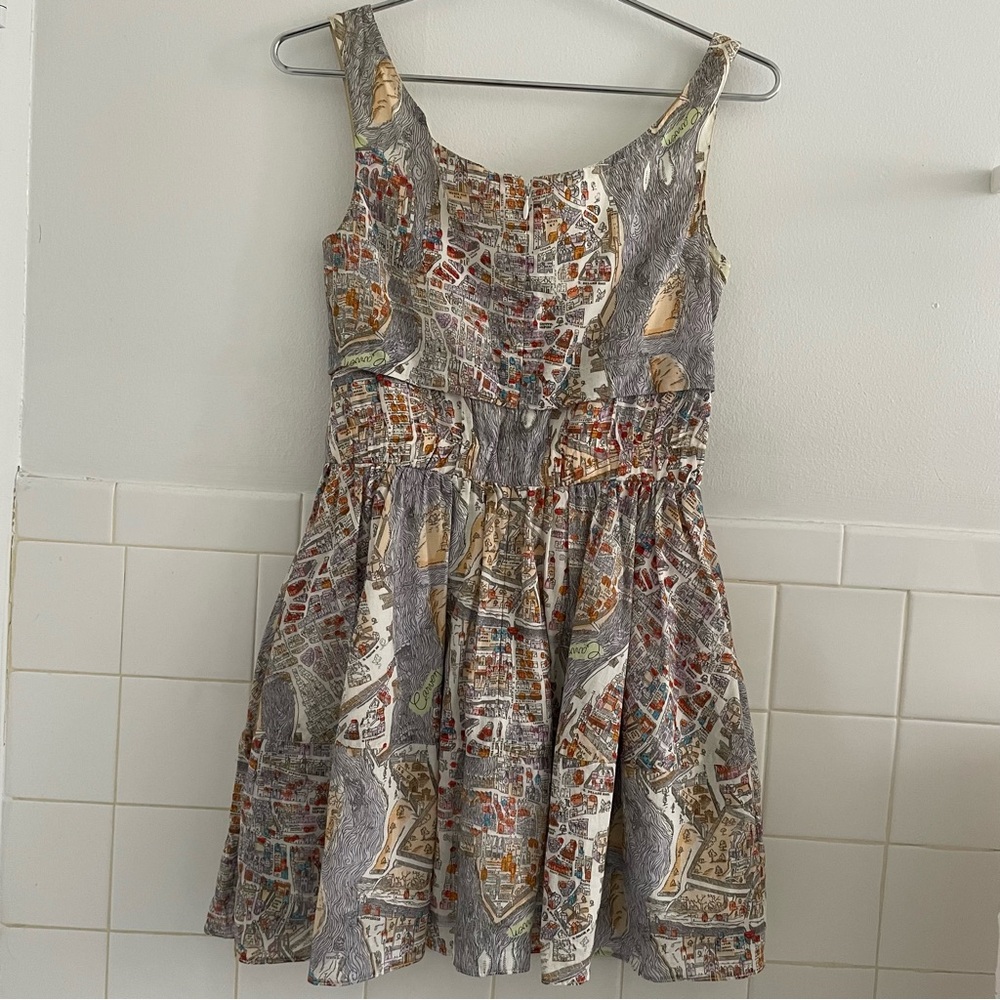 Carven Paris map print mini dress - Picture 3 of 4